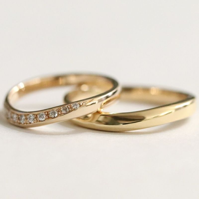 結婚指輪S字(ウェ－ブ)ラインｍｒｓ028k18pgｓ027k18pgペア