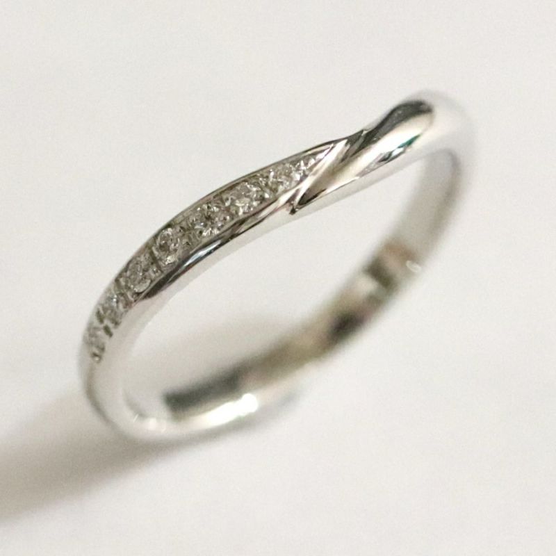 結婚指輪V字ラインｍｒｓ019ｐｔｓ018ｐｔレディス斜め