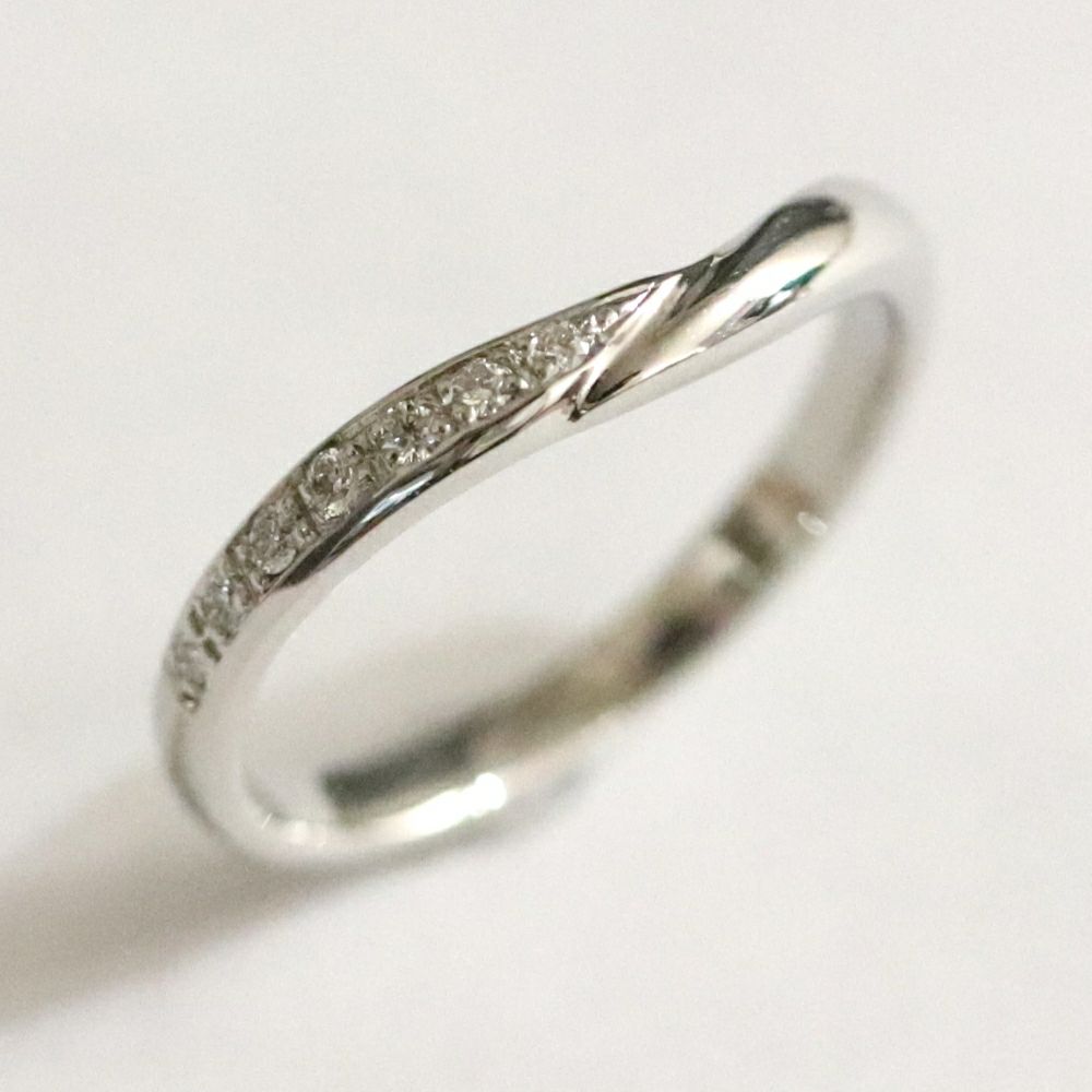結婚指輪V字ラインｍｒｓ019ｐｔｓ018ｐｔレディス斜め