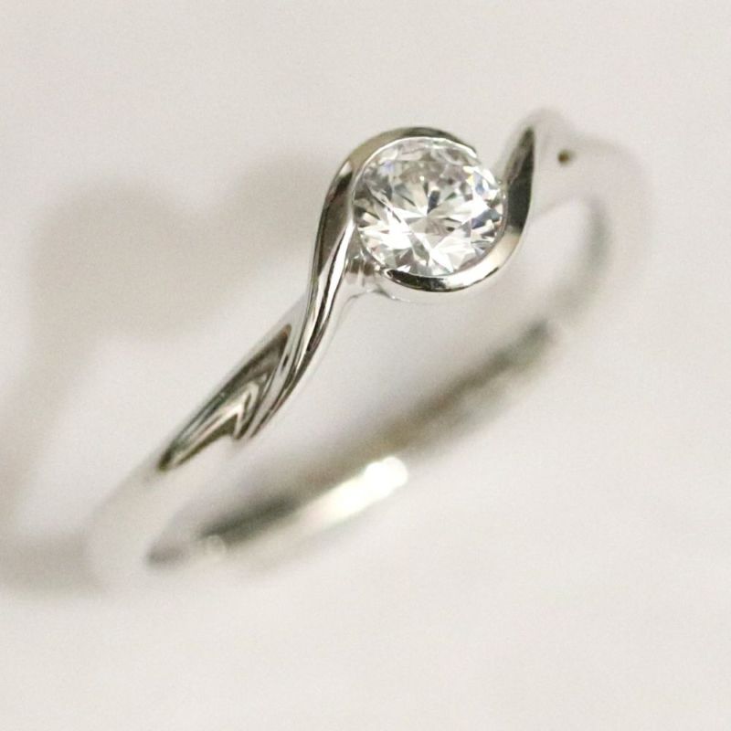 ダイヤモンド指輪ジュエリーリフォーム枠ｒｆｑ2285ｃｔ030ｐｔ斜め